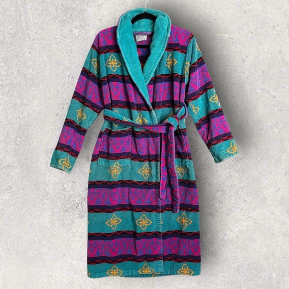 TJ Lawford Other - Vintage TJ Lawford Women Turkish Cotton Terry Robe Size Small Terrycloth 80s 90s